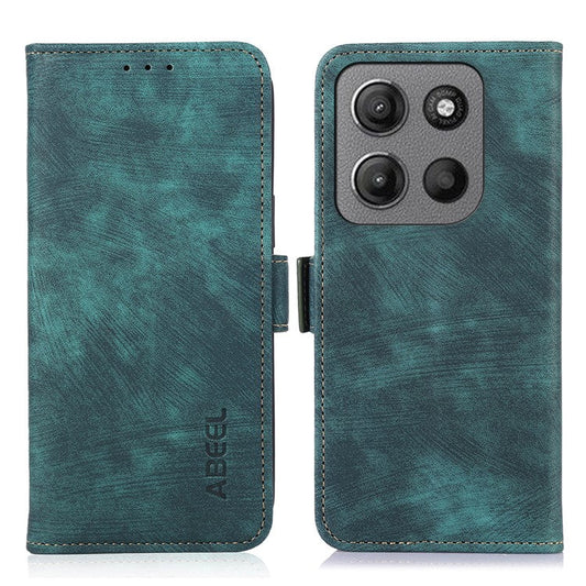 ABEEL For Motorola Moto G15 4G / G05 4G Wallet Phone Case Retro Leather Flip Cover with Stand - Green