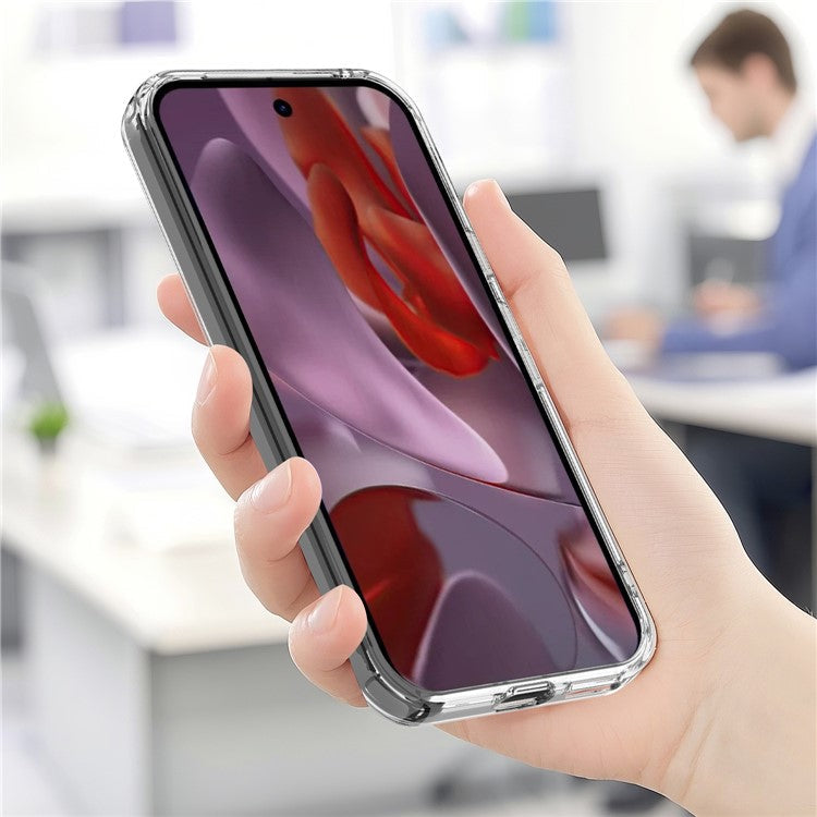 For Google Pixel 9a Clear Case TPU+Acrylic Magnetic Phone Cover Compatible with MagSafe