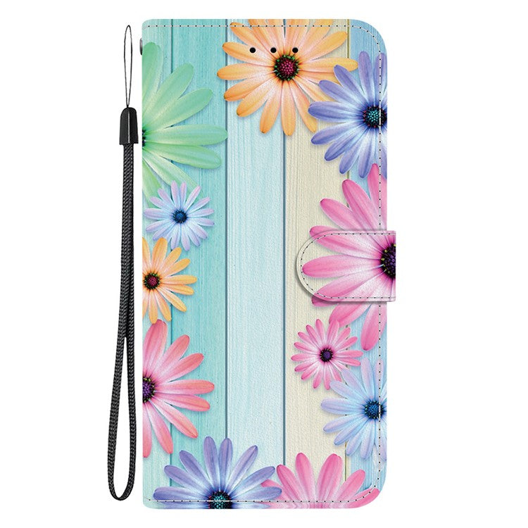 Leather Case For Motorola Edge 50 Neo 5G  /  Moto S50 5G  /  ThinkPhone 25 5G Pattern Printing Flip Wallet Phone Cover with Lanyard - Sunflower