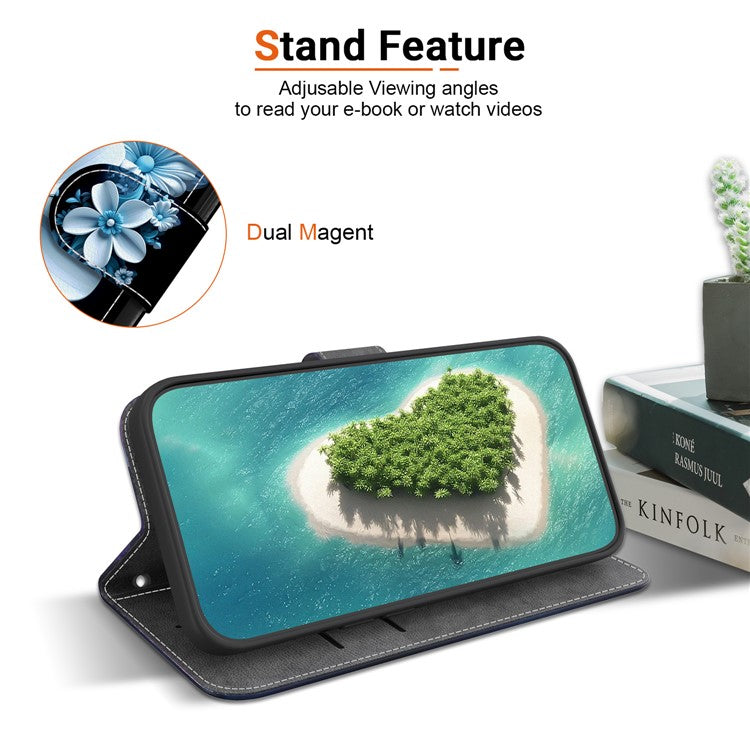 For Motorola Moto G75 5G Case Pattern Printing Anti-Drop Leather Flip Wallet Phone Cover with Lanyard - Black Orchid