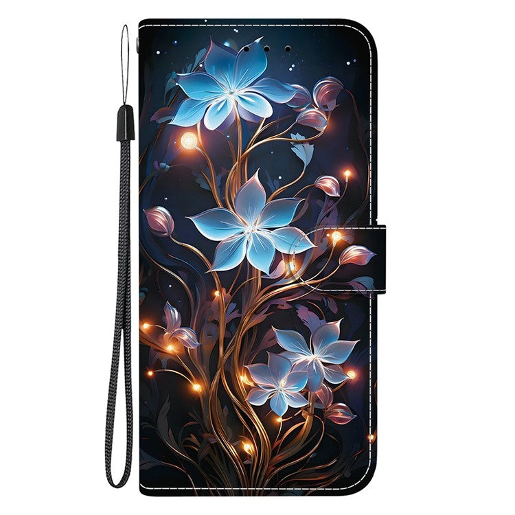 For Motorola Moto G75 5G Case Pattern Printing Anti-Drop Leather Flip Wallet Phone Cover with Lanyard - Small Lantern Flower