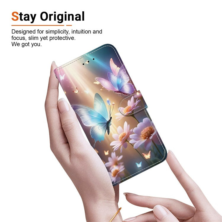 Phone Case For Xiaomi Redmi 14C 4G  /  Redmi 14R 5G  /  Poco C75 4G Pattern Printing Leather Flip Wallet Cover with Lanyard - Butterfly Floral