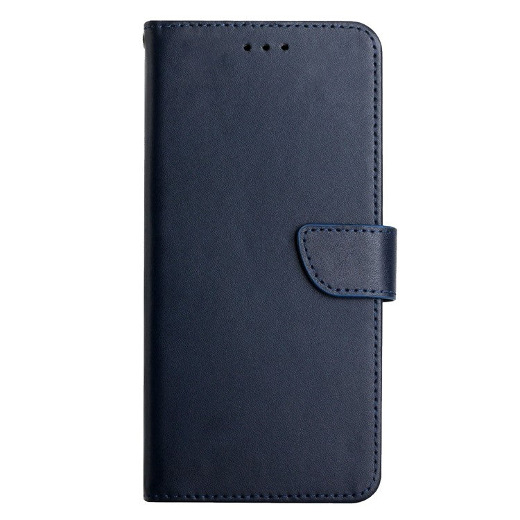 For Motorola Moto G15 4G Case Genuine Cow Leather Phone Cover Nappa Texture - Blue