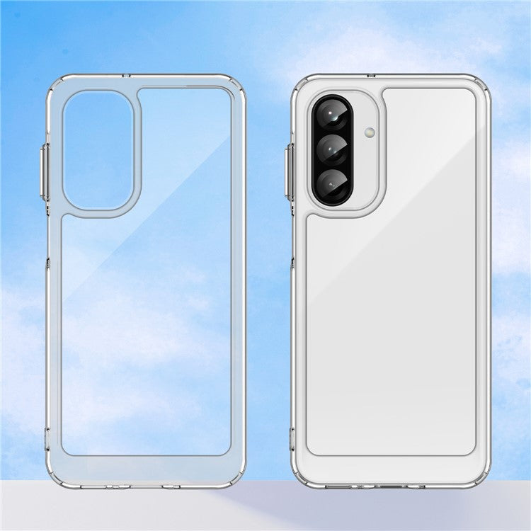 WANLONFENG MF Series for Samsung Galaxy A26 5G Case TPU Acrylic Clear Phone Cover with Tempered Glass Film