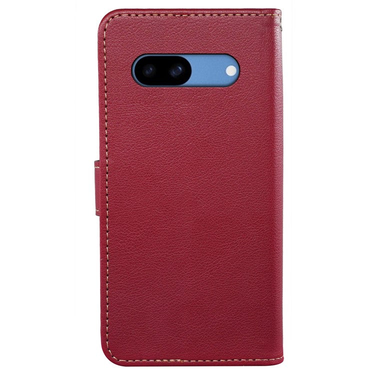 For Google Pixel 8a Leather Case Litchi Texture Wallet RFID Blocking Phone Cover - Red