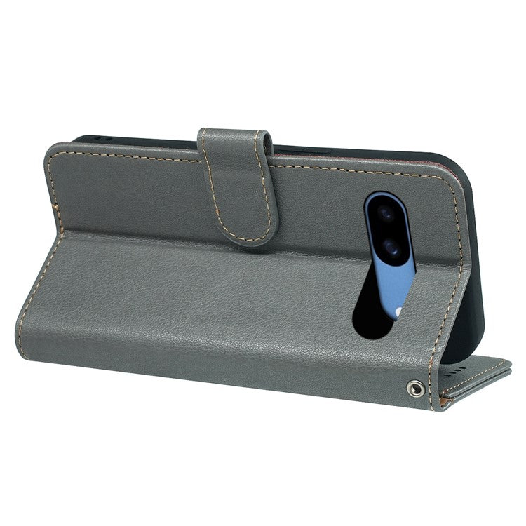 For Google Pixel 8a Leather Case Litchi Texture Wallet RFID Blocking Phone Cover - Grey