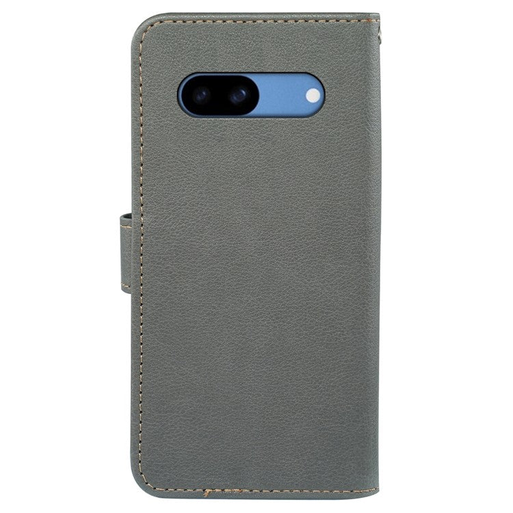 For Google Pixel 8a Leather Case Litchi Texture Wallet RFID Blocking Phone Cover - Grey