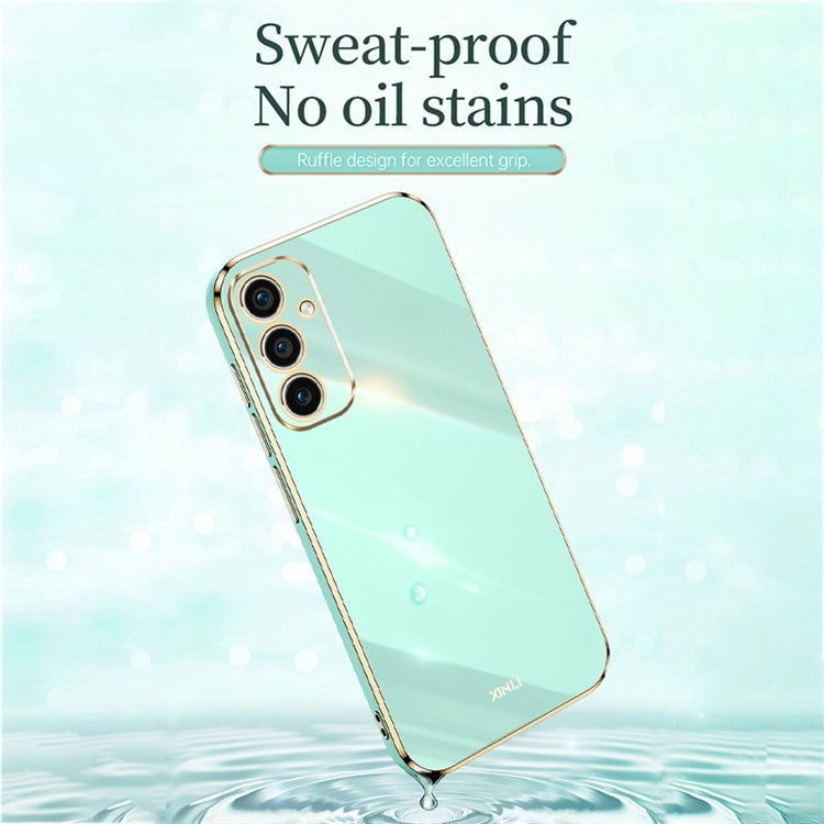 XINLI For Samsung Galaxy A26 5G Case TPU Phone Cover with Electroplating Frame - Blue