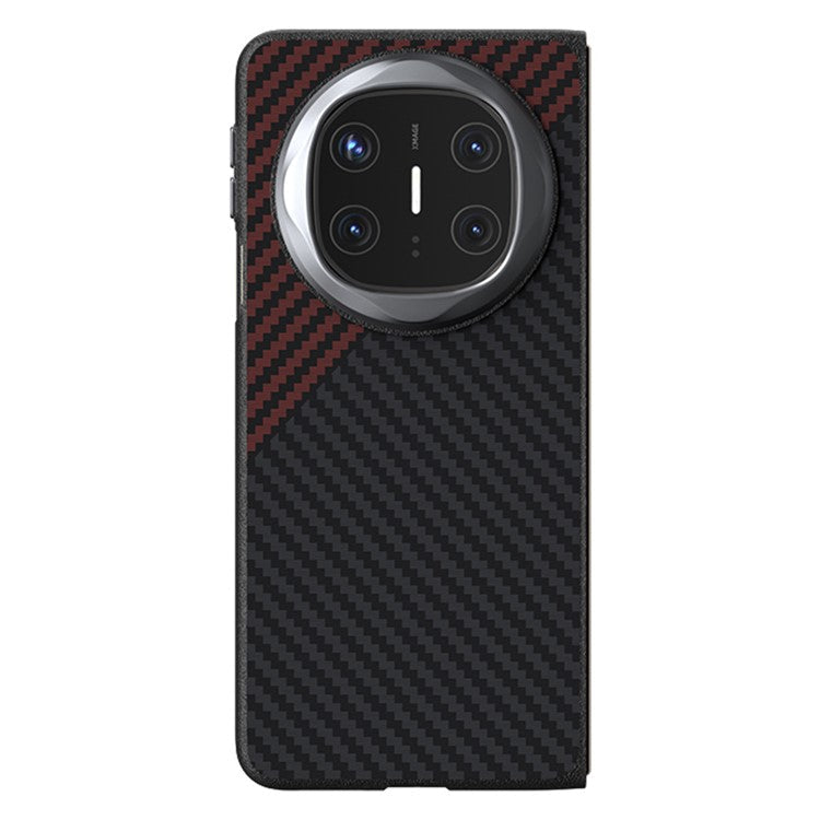 ABEEL For Huawei Mate X6 Case Compatible with MagSafe Carbon Fiber Texture Back Cover - Black / Red
