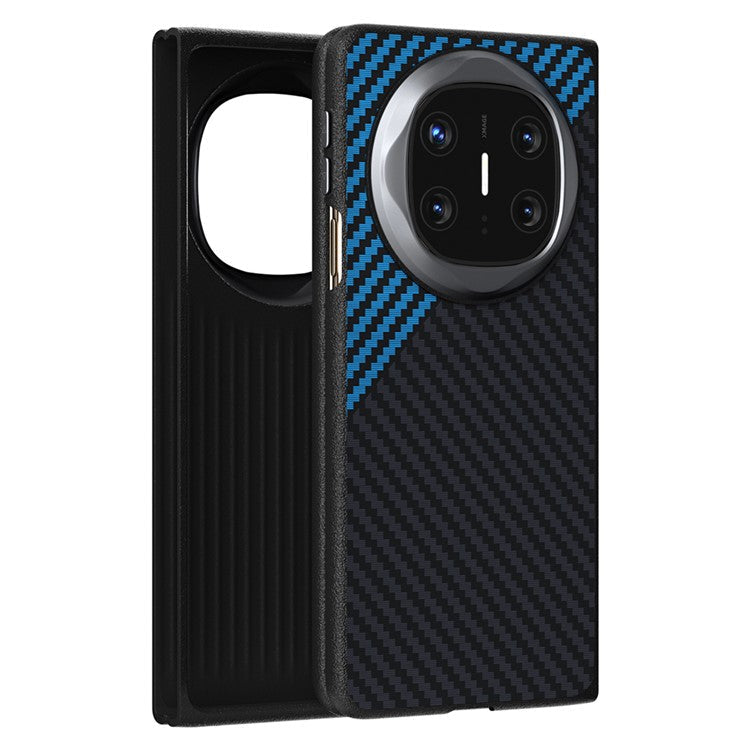 ABEEL For Huawei Mate X6 Case Compatible with MagSafe Carbon Fiber Texture Back Cover - Black / Blue