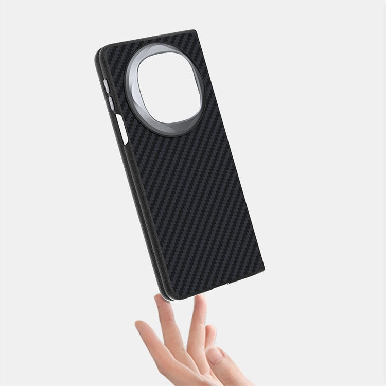 ABEEL For Huawei Mate X6 Case Compatible with MagSafe Carbon Fiber Texture Back Cover - Black / Silver