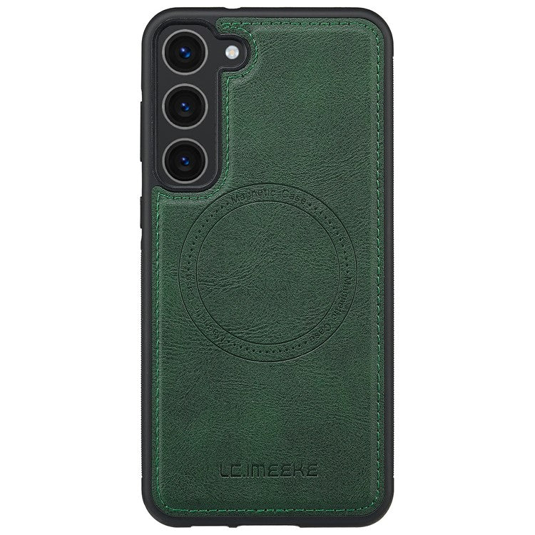LC.IMEEKE For Samsung Galaxy S23 Magnetic Case Compatible with MagSafe Leather TPU Back Cover - Green