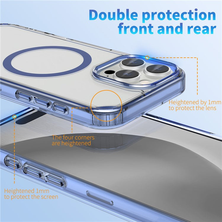 For iPhone 16 Pro Case Compatible with MagSafe Folding Kickstand Anti Drop PC + TPU Back Cover - Silver