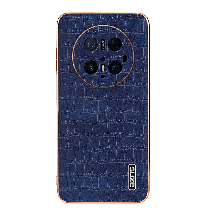 AZNS For Huawei Mate 70 Pro / 70 Pro+ Case Electroplating Crocodile Texture PU + TPU Phone Cover - Blue