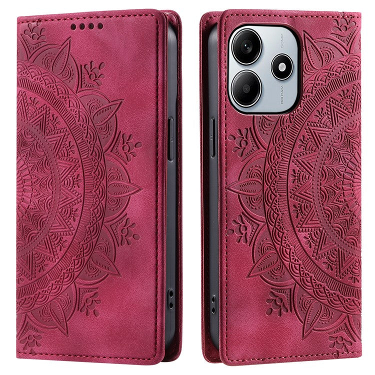 Style-010 For Xiaomi Redmi Note 14 5G Case Magnetic Closing Leather Phone Cover Pattern Imprinted - Rose
