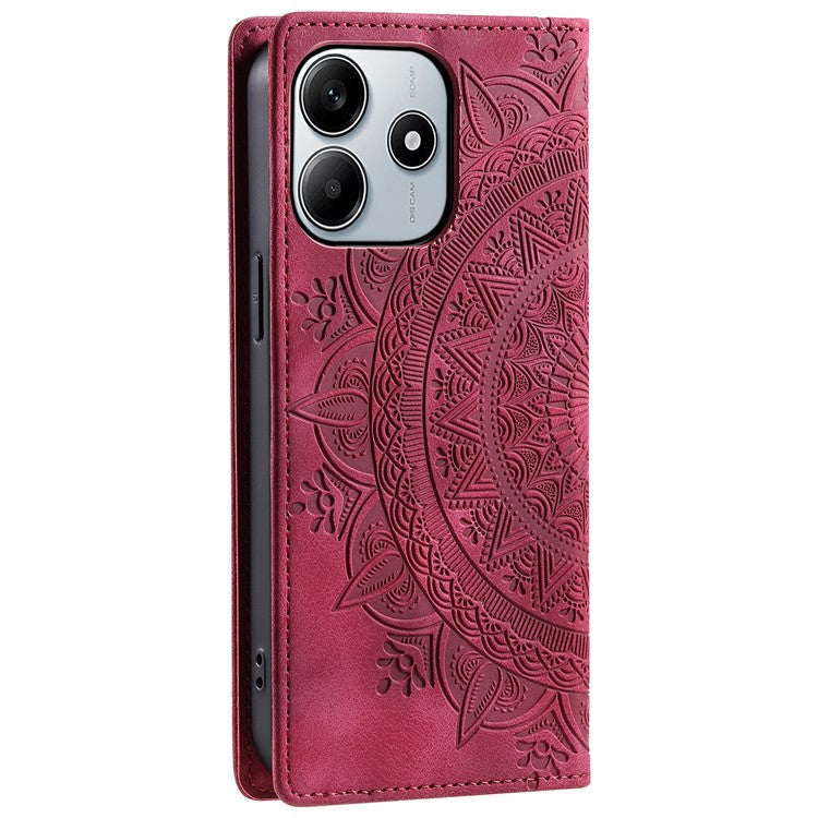 Style-010 For Xiaomi Redmi Note 14 5G Case Magnetic Closing Leather Phone Cover Pattern Imprinted - Rose