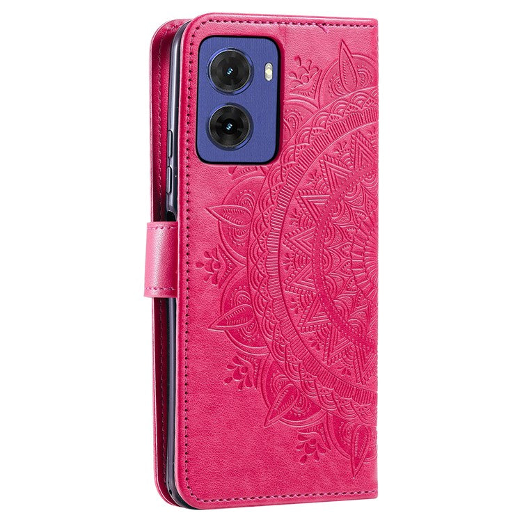 For Motorola Moto G05 4G Case Imprinted Totem PU Leather Wallet Stand Phone Cover - Rose