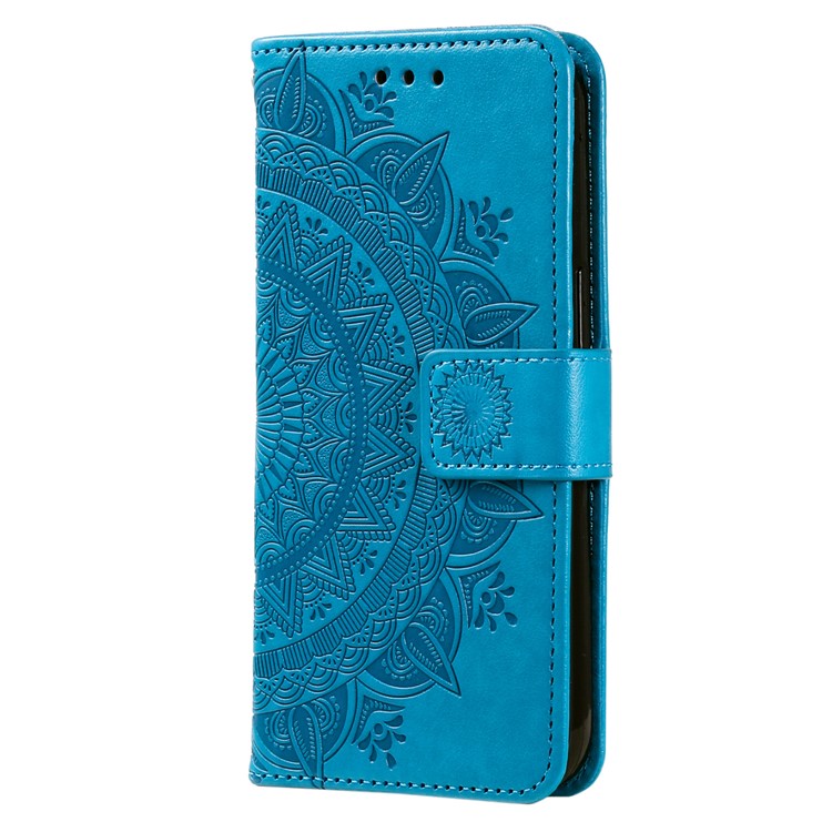For Motorola Moto G05 4G Case Imprinted Totem PU Leather Wallet Stand Phone Cover - Blue