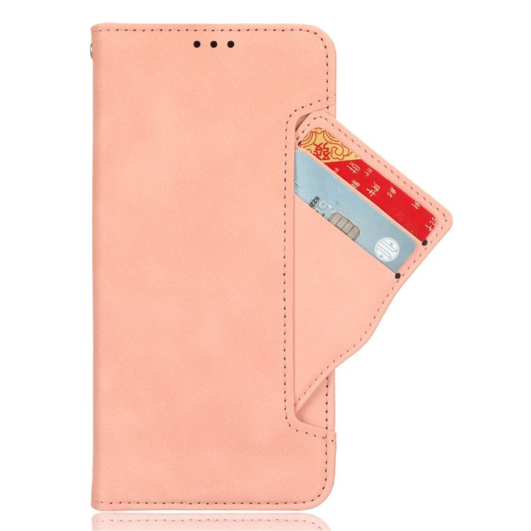 For Motorola Moto G15 4G / G15 Power 4G Leather Case Phone Wallet Cover with Multiple Card Slots - Pink