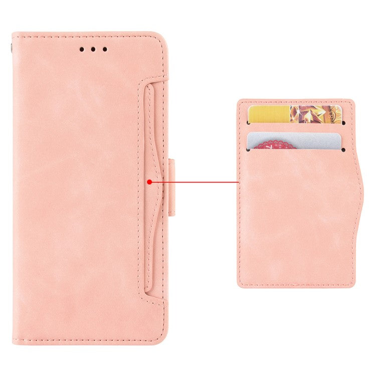 For Motorola Moto G15 4G / G15 Power 4G Leather Case Phone Wallet Cover with Multiple Card Slots - Pink