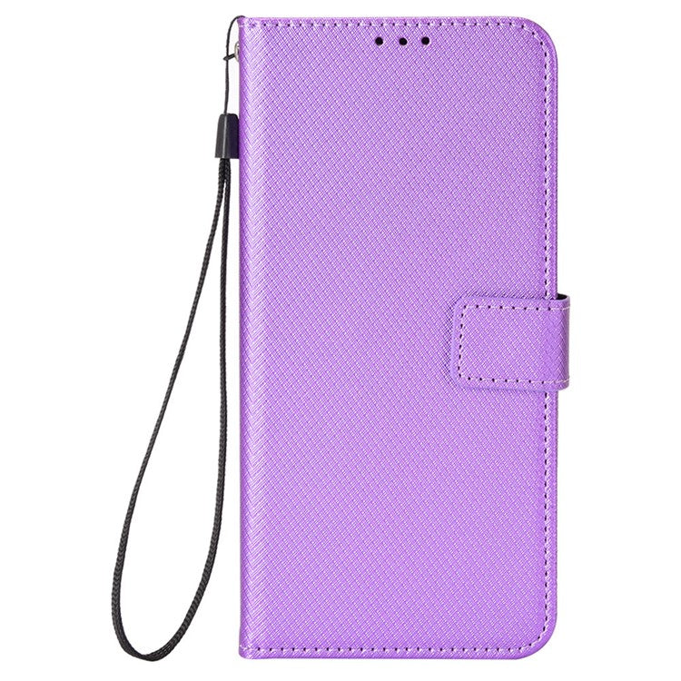 For Motorola Moto G15 4G / G15 Power 4G Case PU Leather Diamond Texture Wallet Phone Cover - Purple