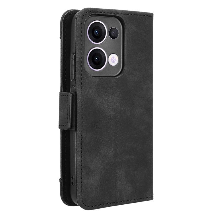 For Oppo Reno13 5G (Global) Leather Case Phone Wallet Cover with Multiple Card Slots - Black