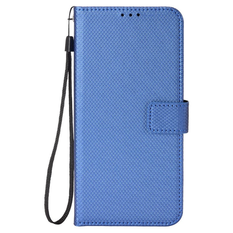For Oppo Reno13 5G (Global) Case PU Leather Diamond Texture Wallet Phone Cover - Blue