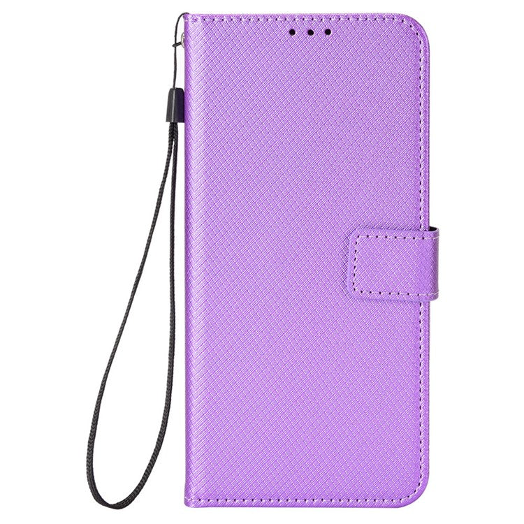 For Oppo Reno13 5G (Global) Case PU Leather Diamond Texture Wallet Phone Cover - Purple