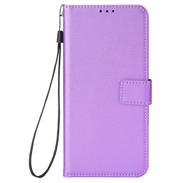 For Oppo Reno13 Pro 5G Case PU Leather Diamond Texture Wallet Phone Cover - Purple