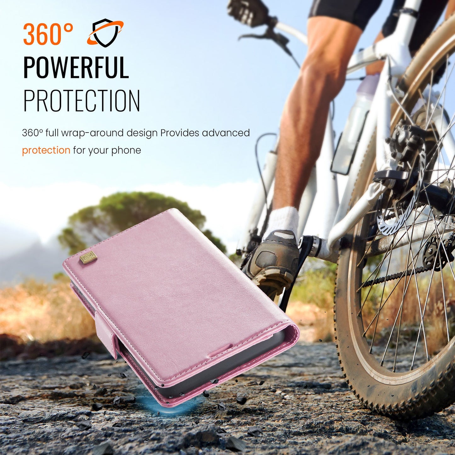 For Samsung Galaxy A15 4G / Galaxy A15 5G Case AUTSPACE A11 RFID Blocking Retro Leather Cell Phone Wallet Cover - Pink
