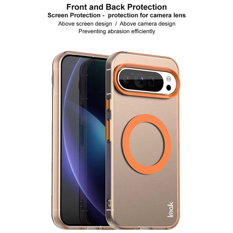 IMAK For Google Pixel 9 Pro / Pixel 9 Case Compatible with MagSafe Candy Color Anti Drop TPU + PET Back Cover - Green