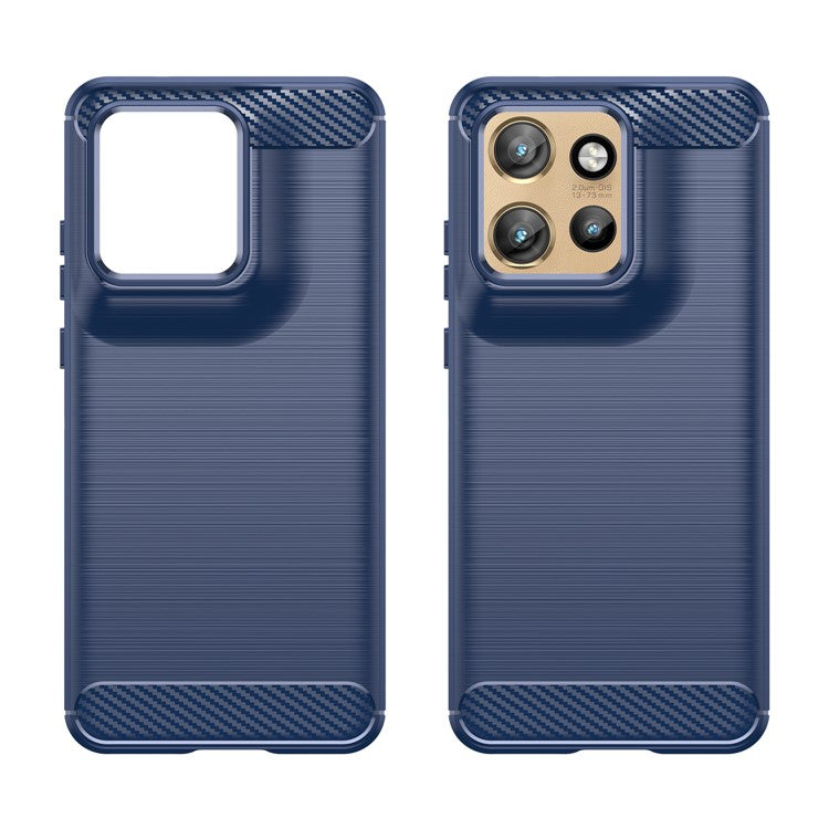 For Motorola Edge 50 Neo 5G / Moto S50 5G / ThinkPhone 25 5G Case Carbon Fiber Texture Brushed Phone Back Cover - Blue