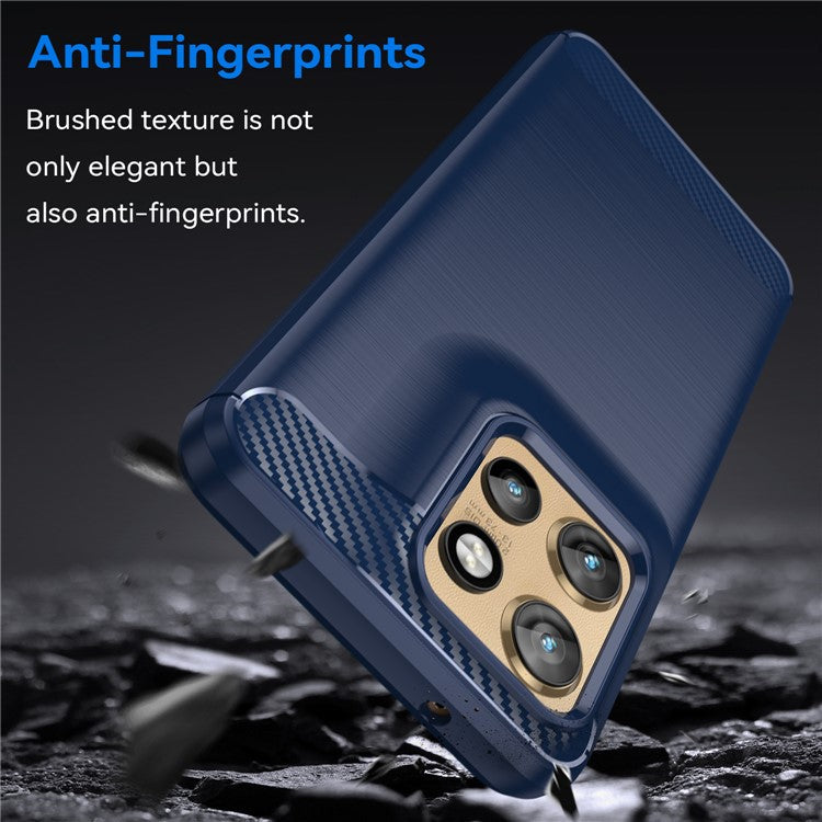 For Motorola Edge 50 Neo 5G / Moto S50 5G / ThinkPhone 25 5G Case Carbon Fiber Texture Brushed Phone Back Cover - Blue