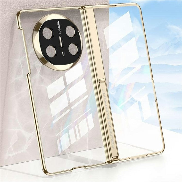 GKK For Huawei Mate X6 Case Ultra Clear Magnetic Hinge PC + Tempered Glass Phone Cover - Champagne Gold