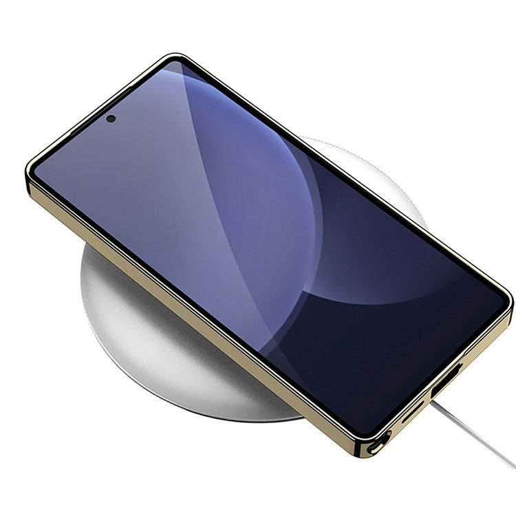 GKK For Samsung Galaxy S25 Ultra Case Electroplated TPU PC PU Phone Back Cover - Titanium Grey