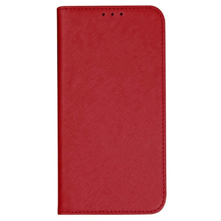 For OnePlus Ace 5 5G / Ace 5 Pro 5G Case Cross Texture Leather Phone Cover Hidden Magnetic - Red
