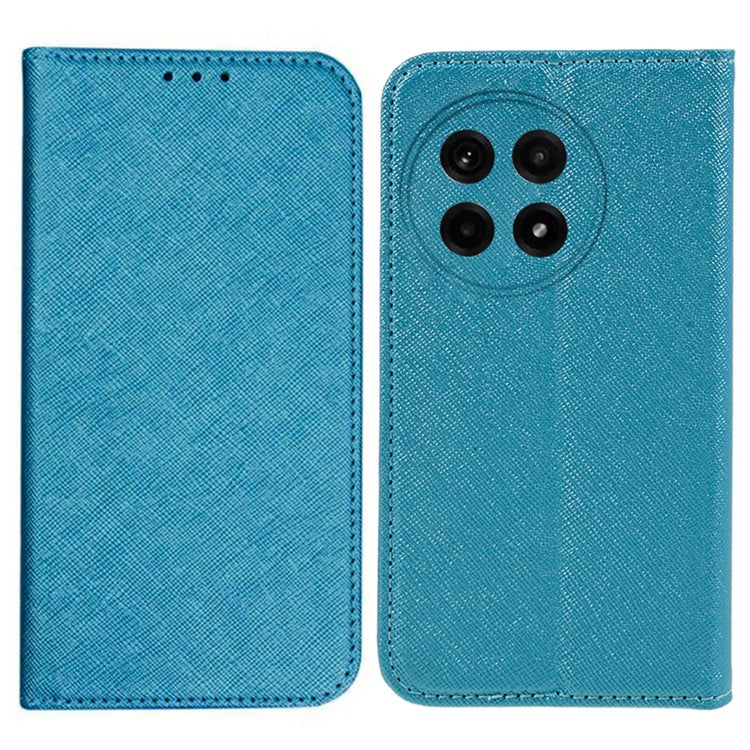 For OnePlus Ace 5 5G / Ace 5 Pro 5G Case Cross Texture Leather Phone Cover Hidden Magnetic - Sky Blue