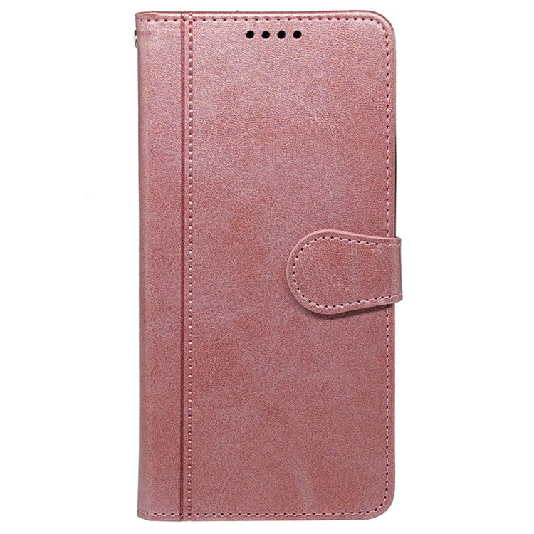 For OnePlus Ace 5 5G / Ace 5 Pro 5G Case Calf Texture Leather Stand Book Style Phone Cover - Rose Gold
