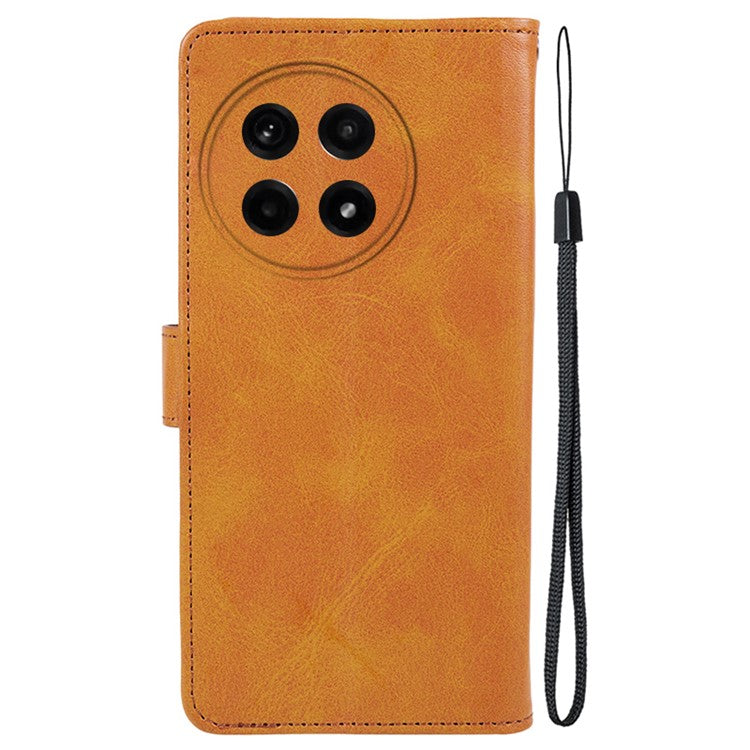 For OnePlus Ace 5 5G / Ace 5 Pro 5G Case PU Leather Wallet Protective Phone Cover Calf Texture - Khaki