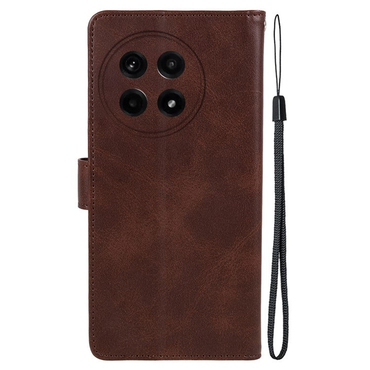 For OnePlus Ace 5 5G / Ace 5 Pro 5G Case PU Leather Wallet Protective Phone Cover Calf Texture - Brown