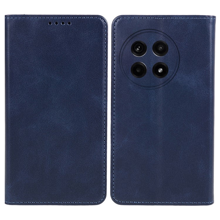 For OnePlus Ace 5 5G / Ace 5 Pro 5G Case Strong Magnetic PU Leather Phone Cover Calf Texture - Blue
