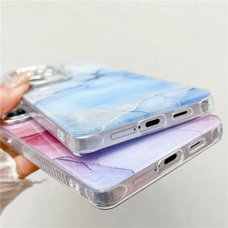 For Samsung Galaxy S24 Ultra Case IMD Marble Pattern Electroplated Protective Phone Cover - M10
