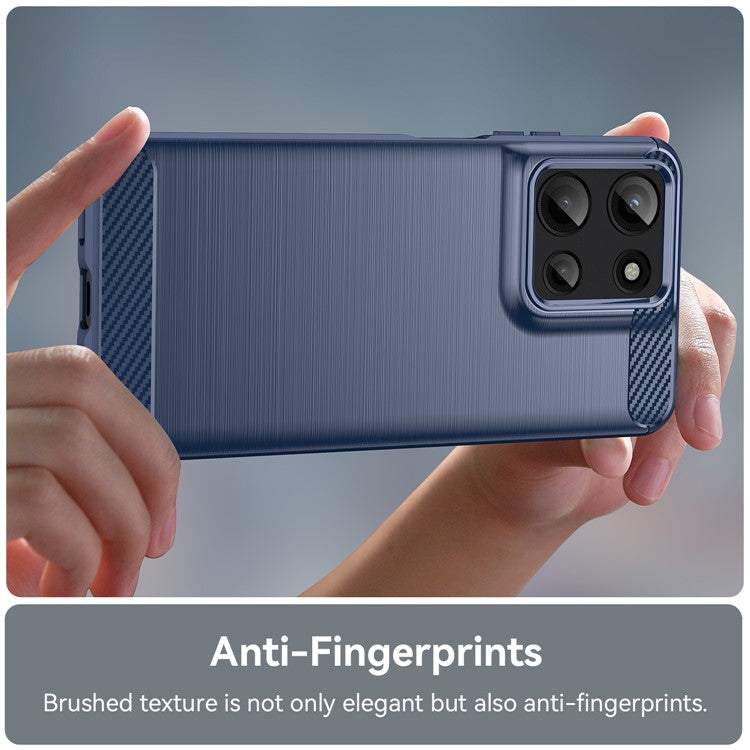 For Motorola Moto G Play (2025) 4G / G 5G (2025) Case Carbon Fiber Texture Brushed Phone Back Cover - Blue