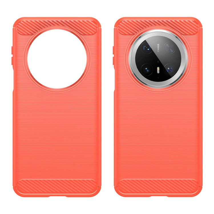 For Huawei Mate 70 Pro / 70 Pro+ Case Carbon Fiber Texture Brushed Phone Back Cover - Red