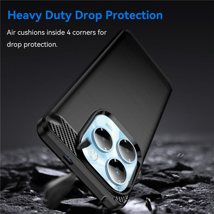For Infinix Note 40X 5G Case Carbon Fiber Texture Brushed Phone Back Cover - Black