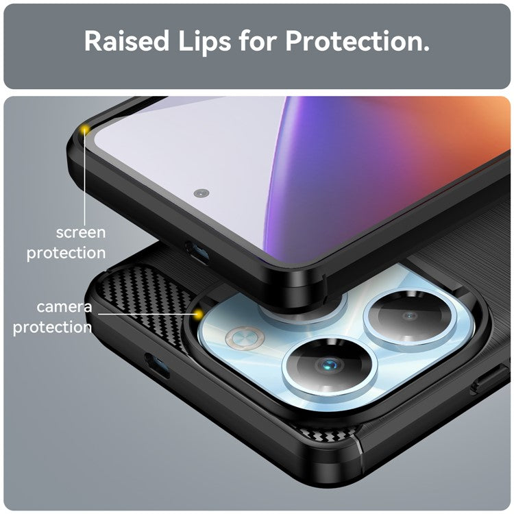 For Infinix Note 40X 5G Case Carbon Fiber Texture Brushed Phone Back Cover - Black