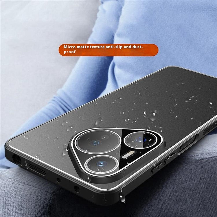 For Huawei Pura 70 Case PC + TPU Matte Back Phone Cover with Lens Film - Blue