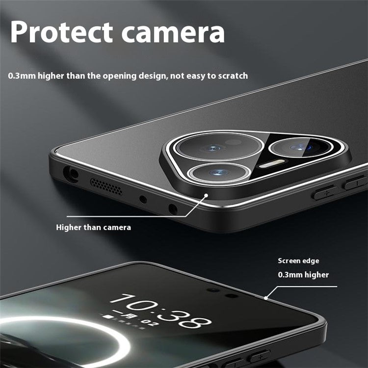 For Huawei Pura 70 Case PC + TPU Matte Back Phone Cover with Lens Film - Blue