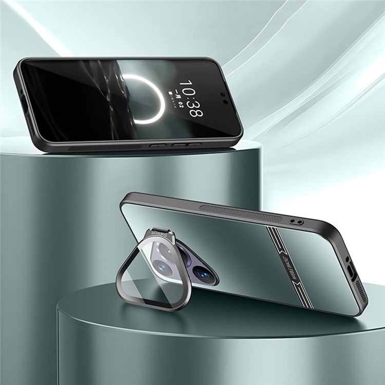 For Huawei Pura 70 Case Kickstand PC + TPU Matte Phone Cover with Lens Film - Green