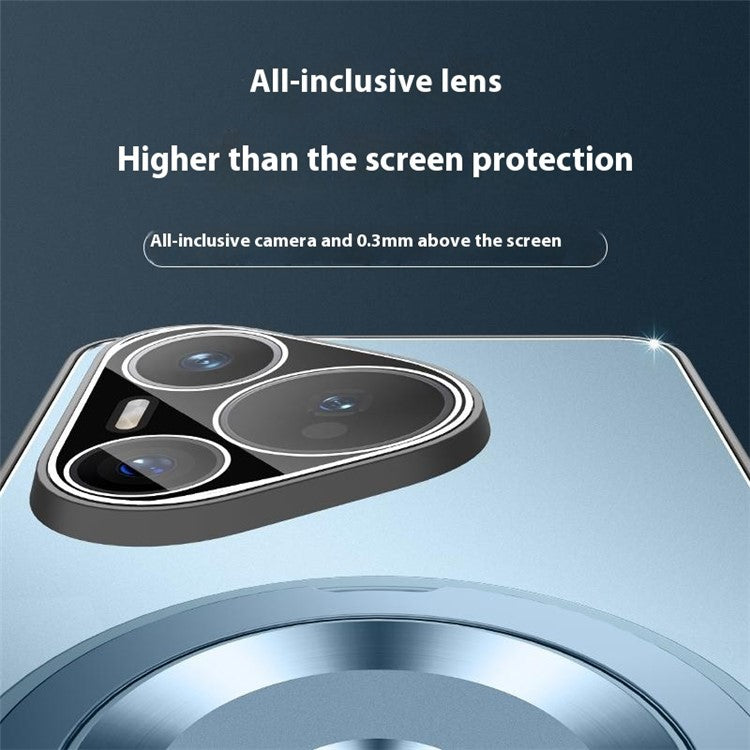 For Huawei Pura 70 Case PC + TPU Matte Kickstand Back Phone Cover with Lens Film - Grey